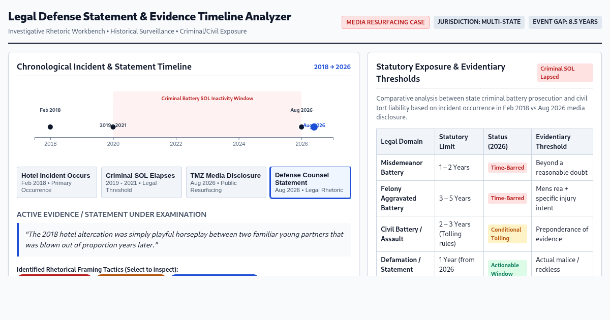 Legal Defense Statement & Evidence Timeline Analyzer preview