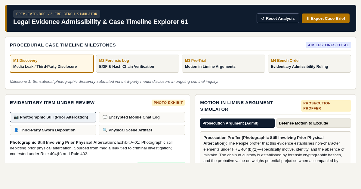 Legal Evidence Admissibility & Case Timeline Explorer 61 preview