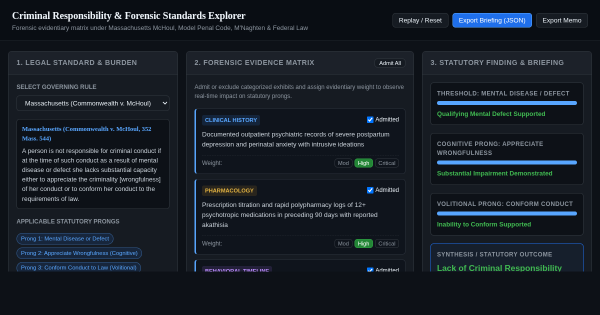 Criminal Responsibility & Forensic Standards Explorer preview