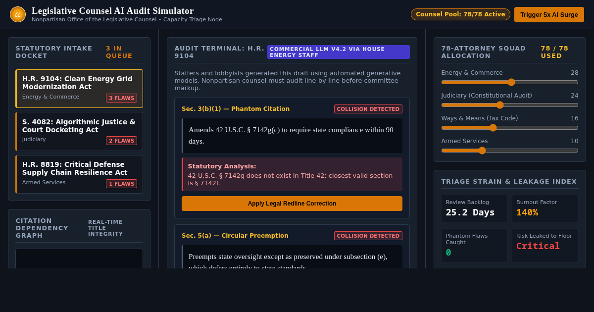 Legislative Counsel AI Audit Simulator preview
