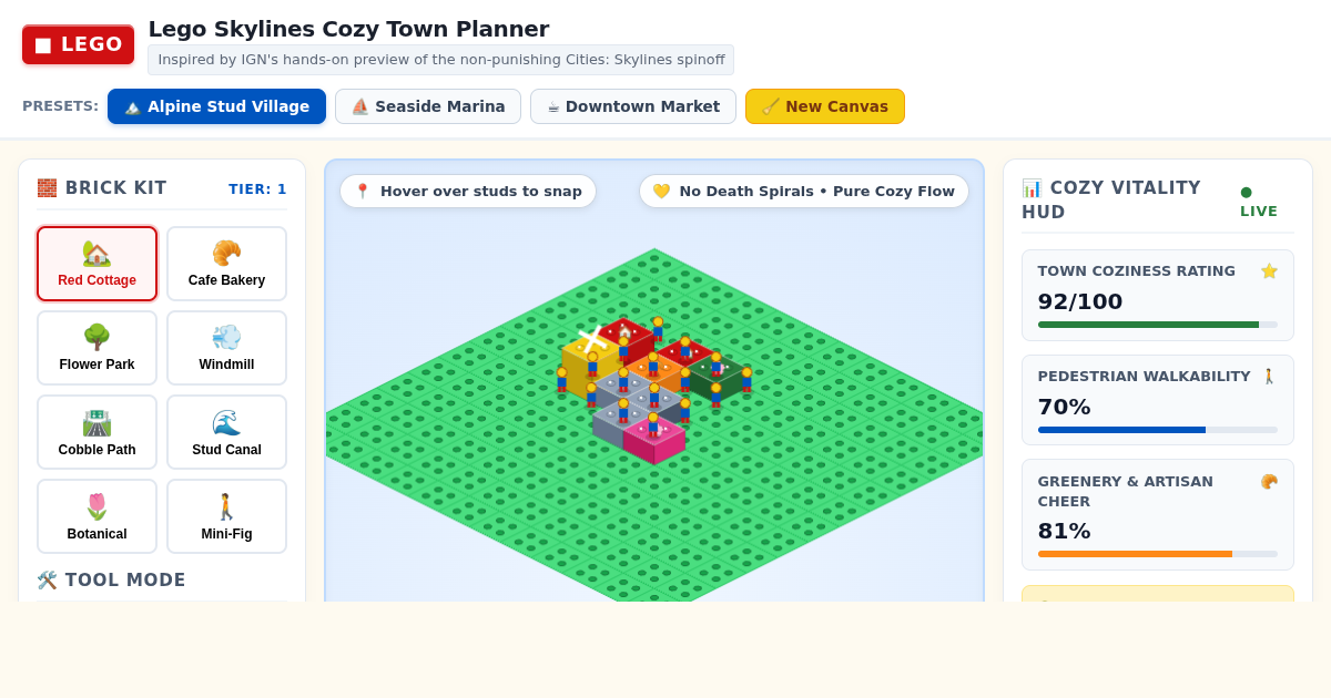 Lego Skylines Cozy Town Planner - Modular Brick City Sandbox preview
