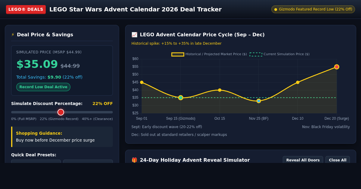 LEGO Star Wars Advent Calendar 2026 Deal Tracker & Holiday Planner preview