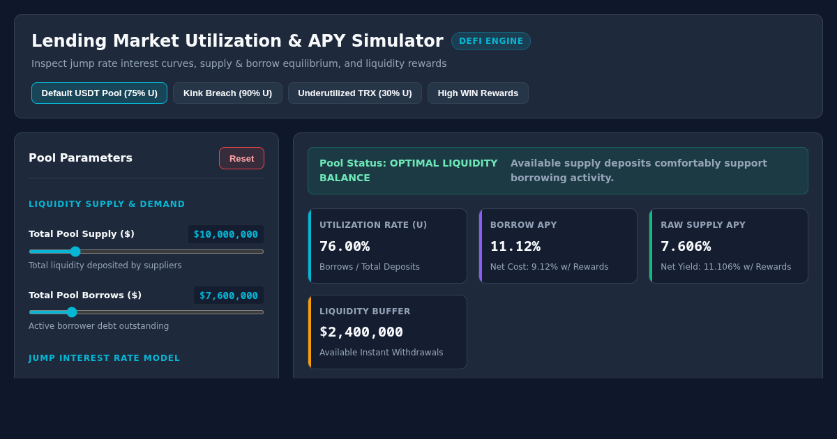 Decentralized Lending Market Utilization & APY Simulator preview