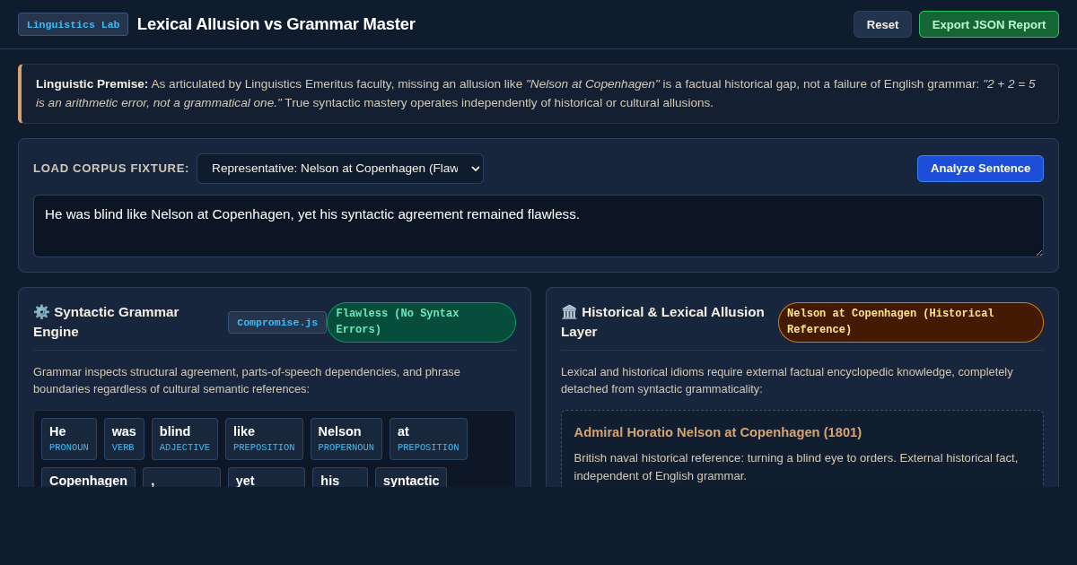Lexical Allusion vs Grammar Master | English & History Analyzer preview