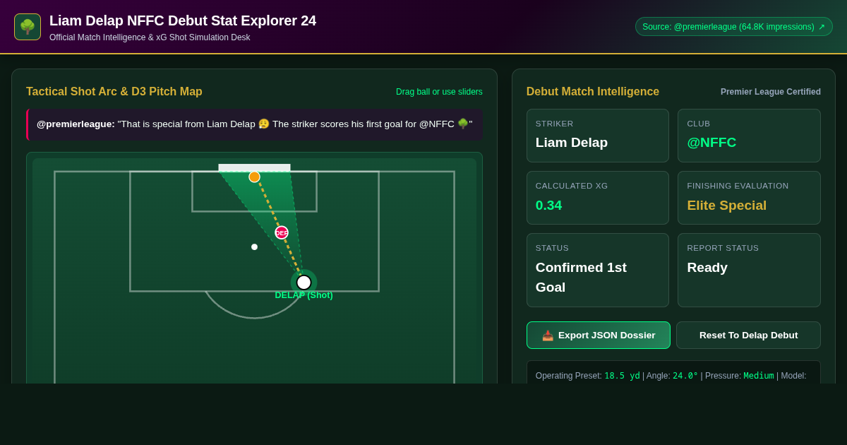 Liam Delap NFFC Debut Stat Explorer 24 preview
