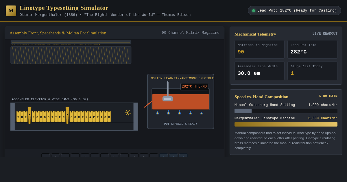 Linotype Typesetting Simulator | The Eighth Wonder of the World preview