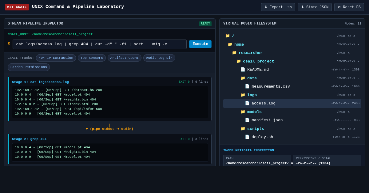 MIT CSAIL Linux Command & Stream Pipeline Sandbox preview