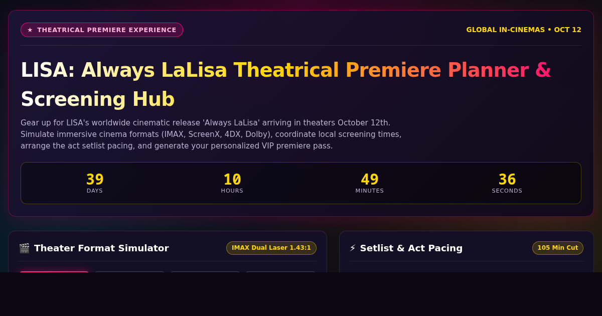 LISA: Always LaLisa Theatrical Premiere Planner & Screening Hub preview