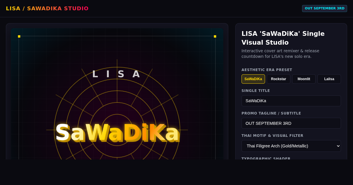 LISA 'SaWaDiKa' Single Visual Studio & Release Hub preview