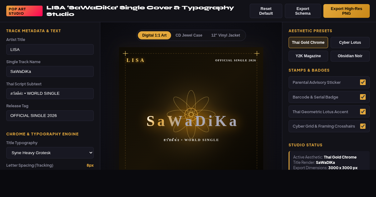 LISA ‘SaWaDiKa’ Single Cover & Typography Studio preview