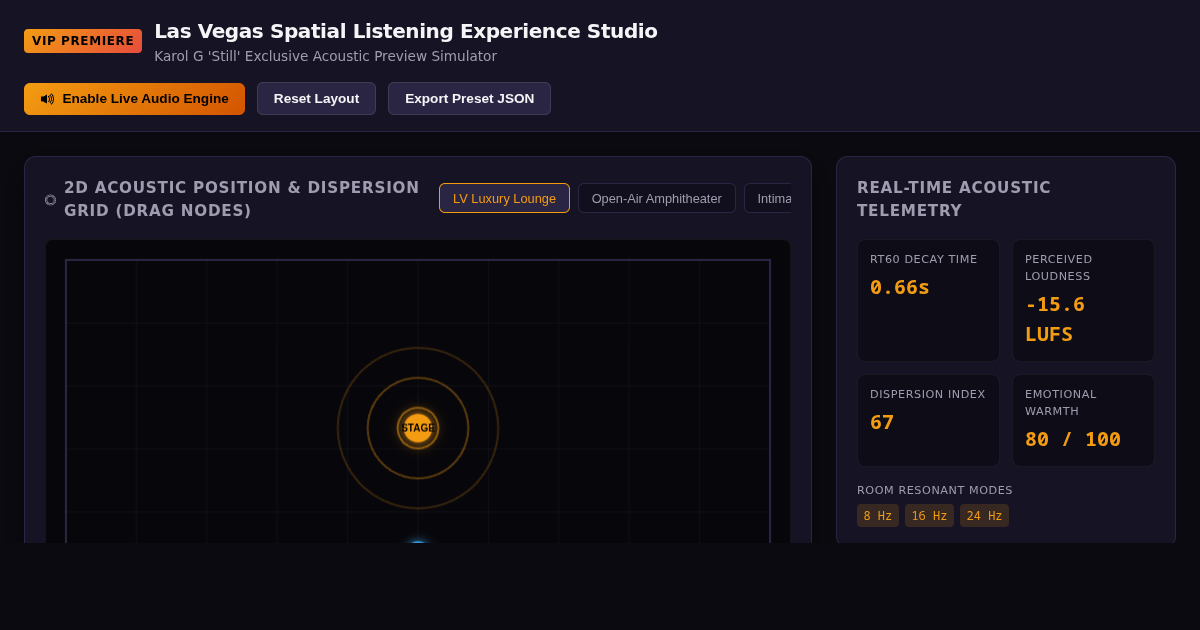 Las Vegas Spatial Listening Experience Studio preview