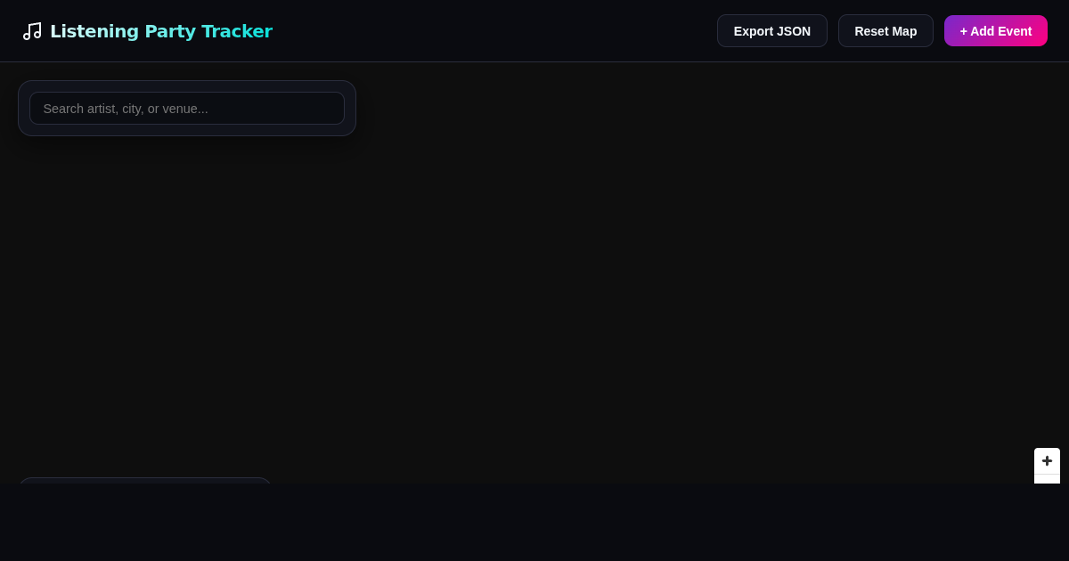 Listening Party Tracker - Local-First Unreleased Music Map preview
