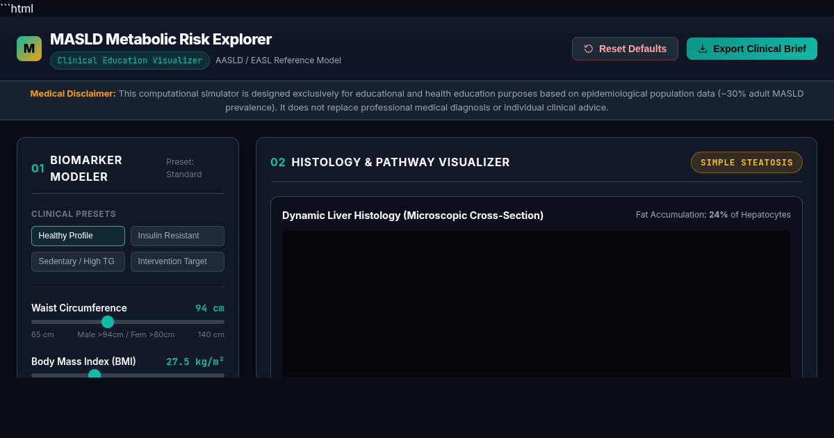 MASLD Metabolic Risk Explorer & Educational Visualizer preview