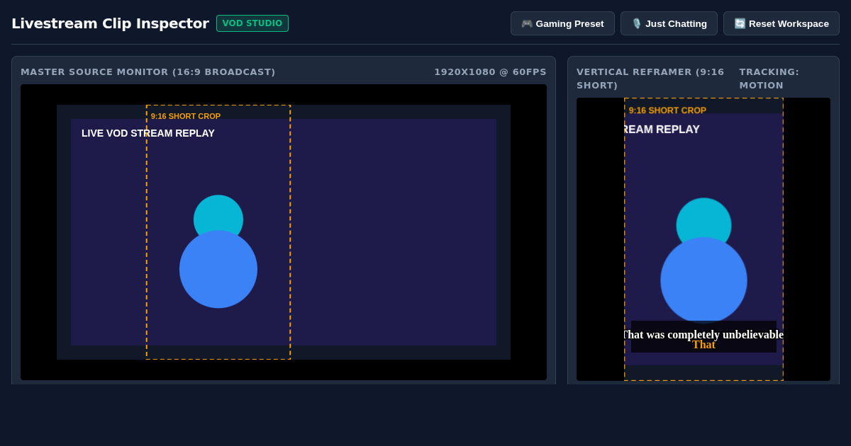 Livestream Clip & Chapter Segment Inspector preview