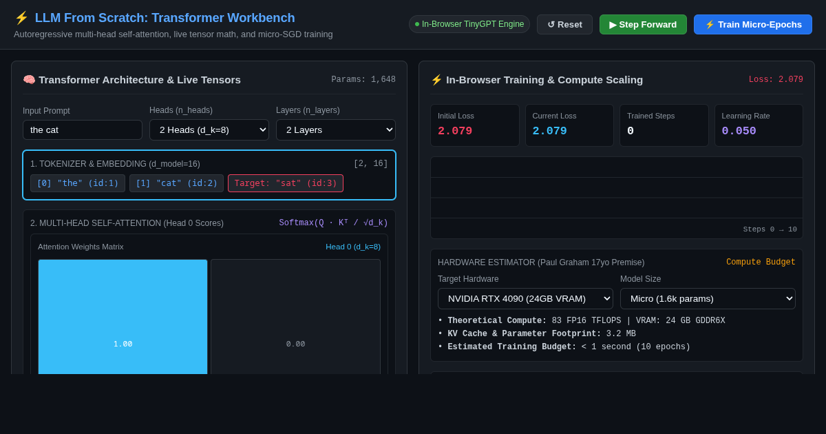 LLM From Scratch: Transformer Architecture & Micro-Training Workbench preview