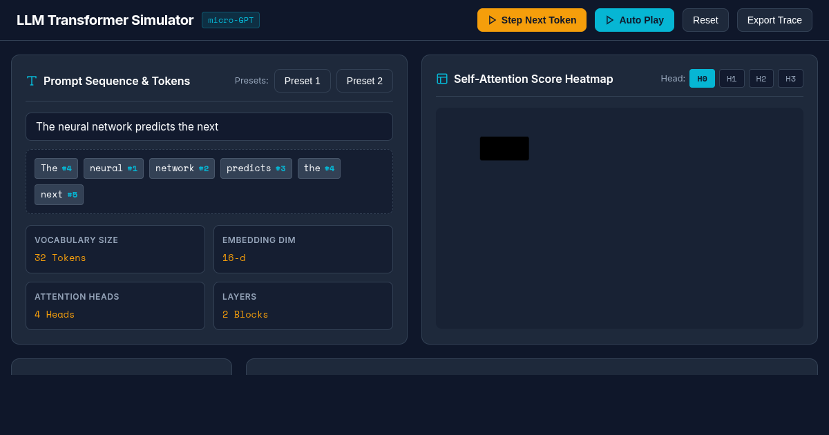 LLM From Scratch Interactive Transformer Workbench preview