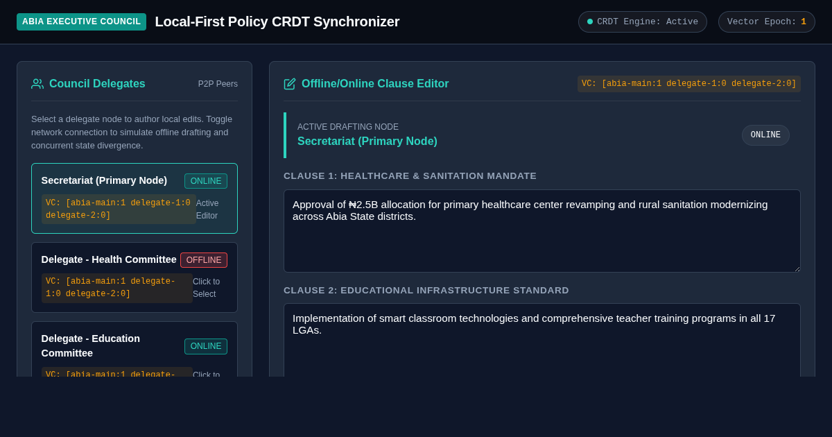 Local-First Policy CRDT Synchronizer preview