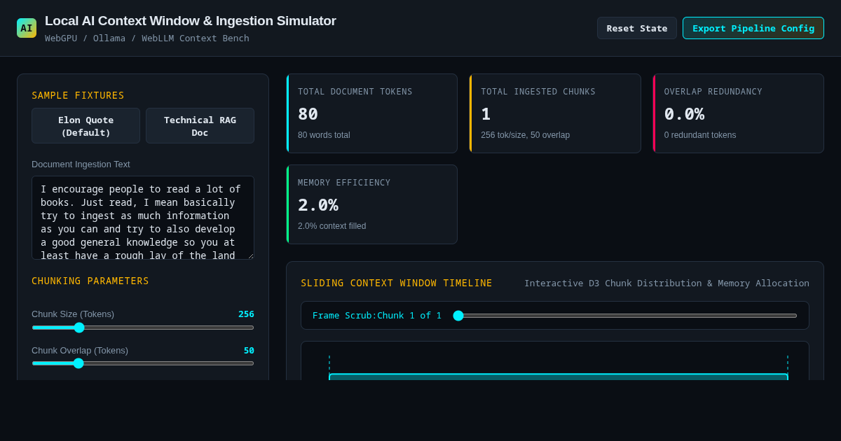 Local AI Context Window & Ingestion Simulator preview