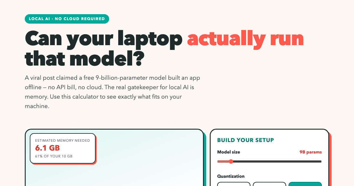 Can Your Laptop Run It? Local LLM VRAM Calculator preview