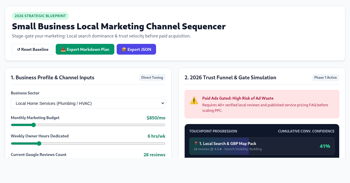 2026 Small Business Marketing Channel Sequencer & Strategy Allocator preview