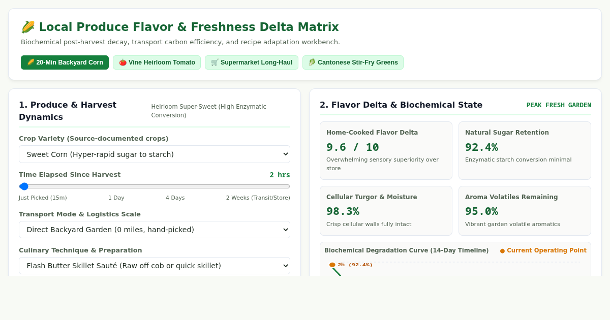 Local Produce Flavor & Freshness Delta Matrix preview