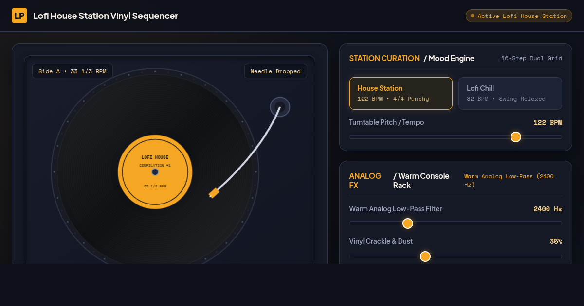 Lofi House Station Vinyl Sequencer & Mood Switcher preview