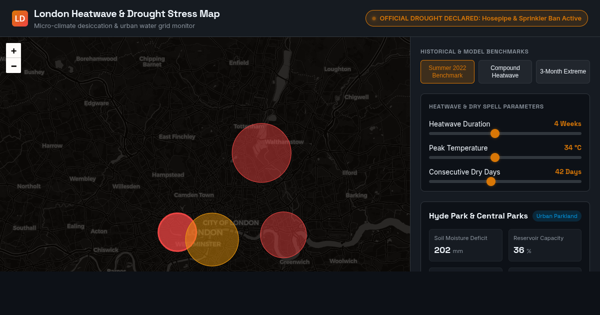 London Heatwave & Drought Stress Map preview