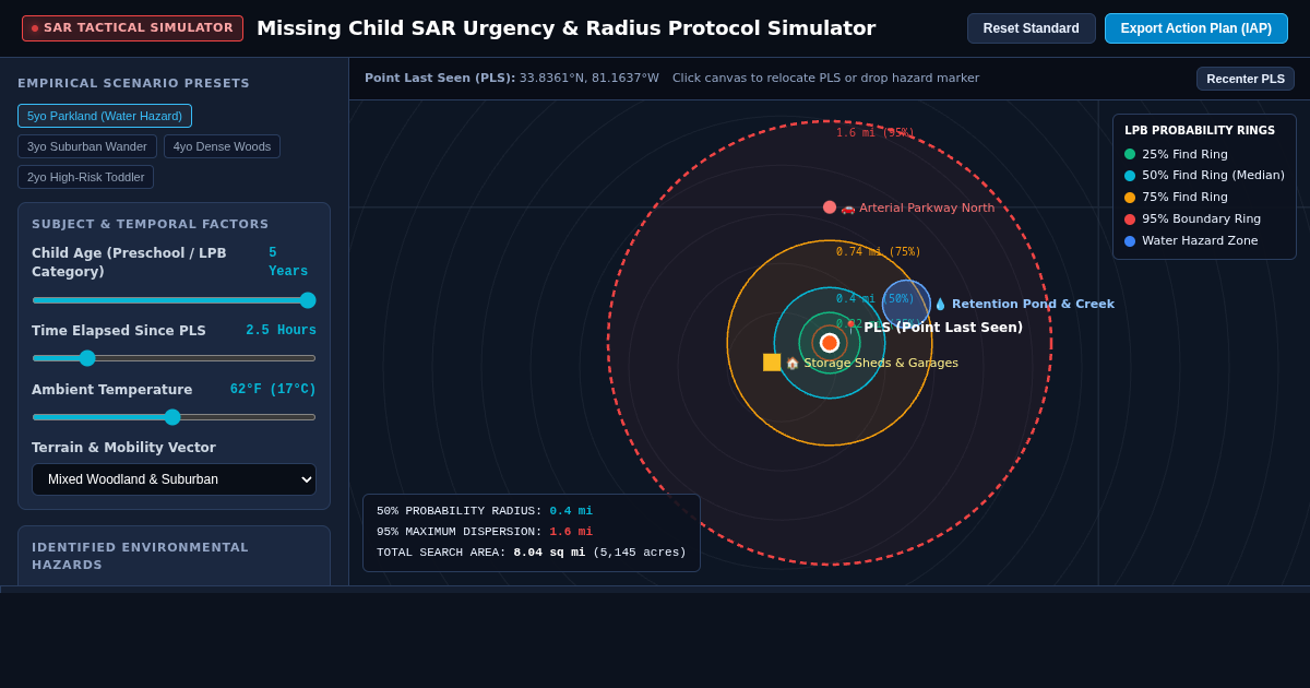 Missing Child SAR Urgency & Radius Protocol Simulator preview