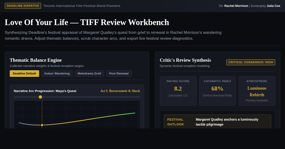 Love Of Your Life — TIFF Review Workbench preview