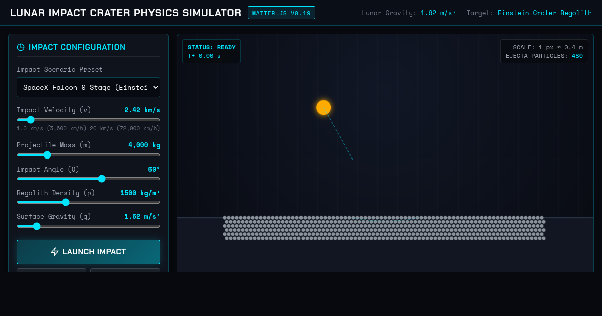 Lunar Impact Crater Physics Simulator preview