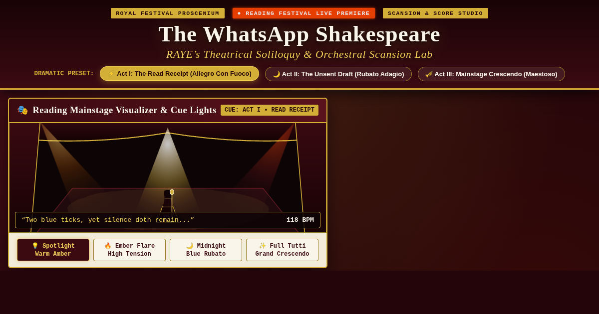 The WhatsApp Shakespeare: Theatrical Lyric & Score Studio | RAYE Live at Reading preview