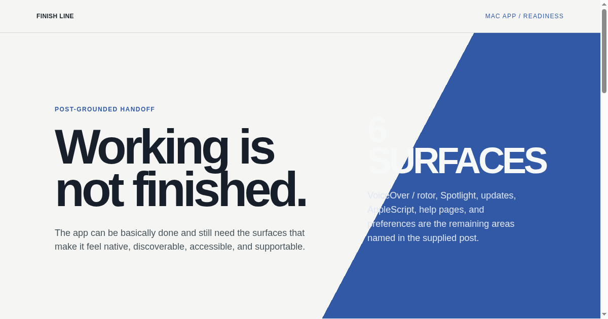 Finish Line | Mac App Readiness preview