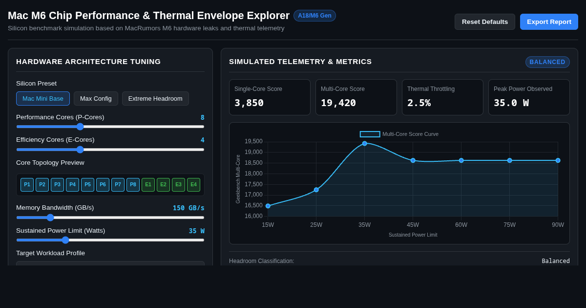 Mac M6 Chip Performance & Thermal Envelope Explorer preview