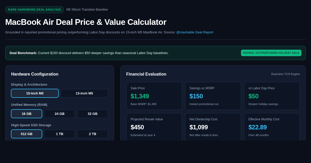 MacBook Air Deal Price & Value Calculator preview