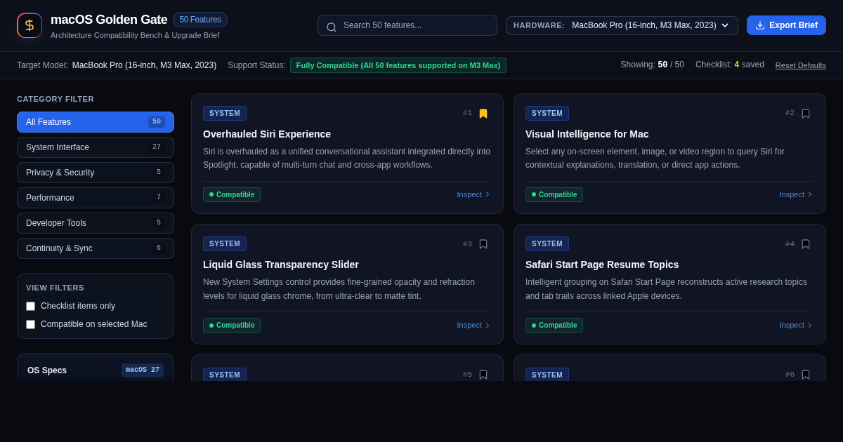 macOS Golden Gate Feature Navigator & Compatibility Bench preview