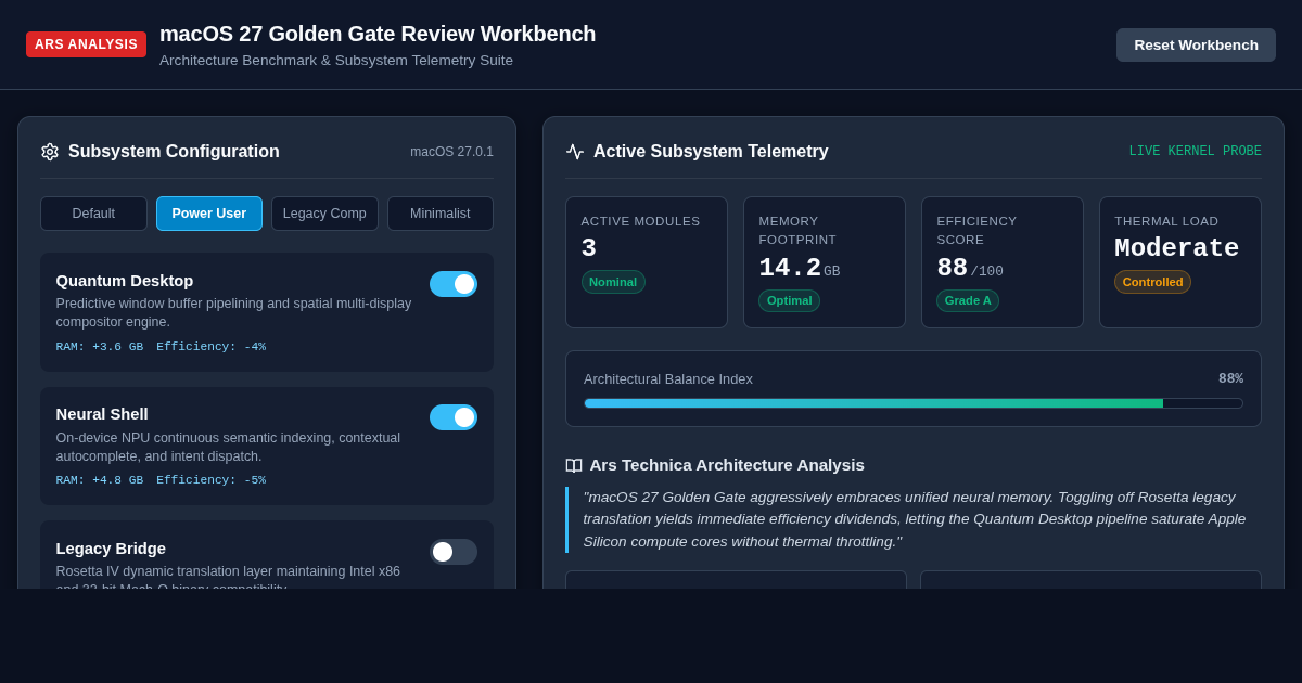 macOS 27 Golden Gate Review Workbench preview