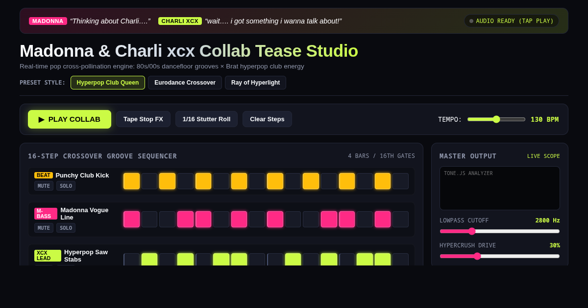 Madonna & Charli xcx Collab Tease Studio preview