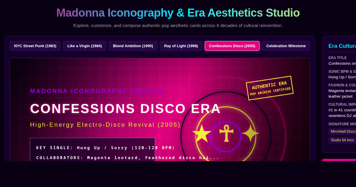 Madonna Iconography & Era Aesthetics Studio preview