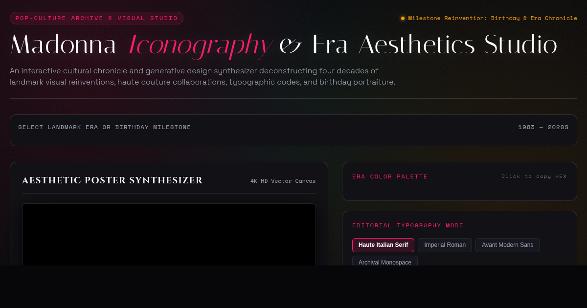 Madonna Iconography & Era Aesthetics Studio preview