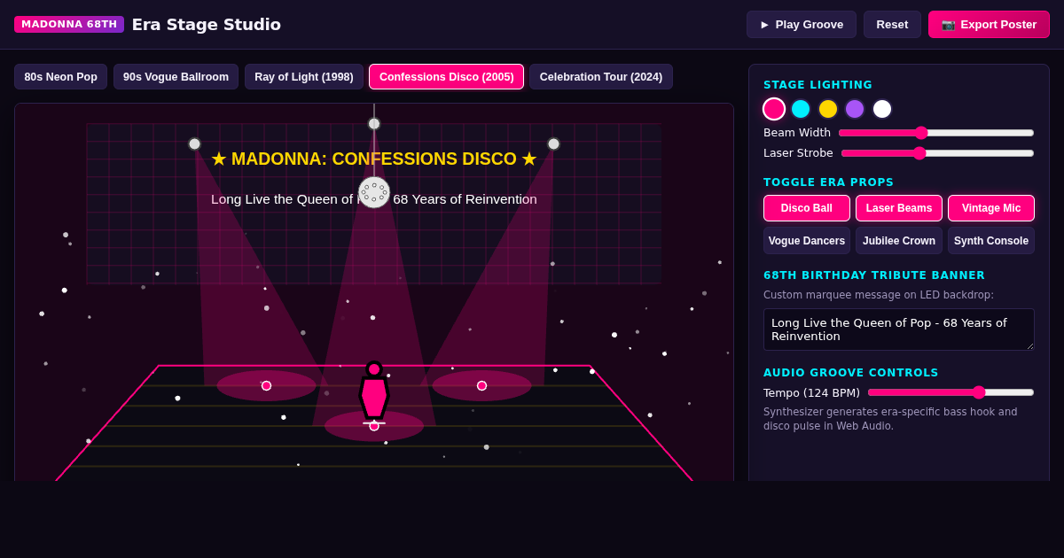 Madonna 68th Birthday Era Stage Studio preview