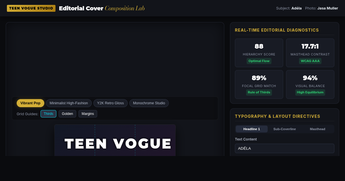 Teen Vogue Cover Composition & Layout Studio preview