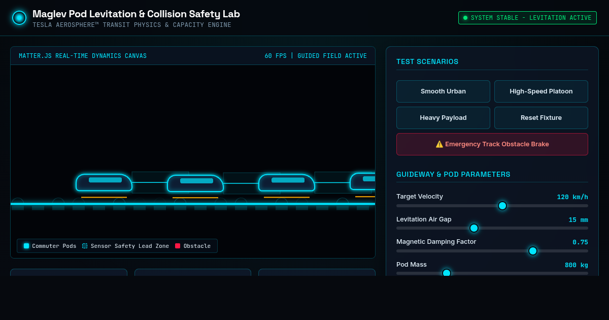 Maglev Pod Levitation & Collision Safety Lab preview