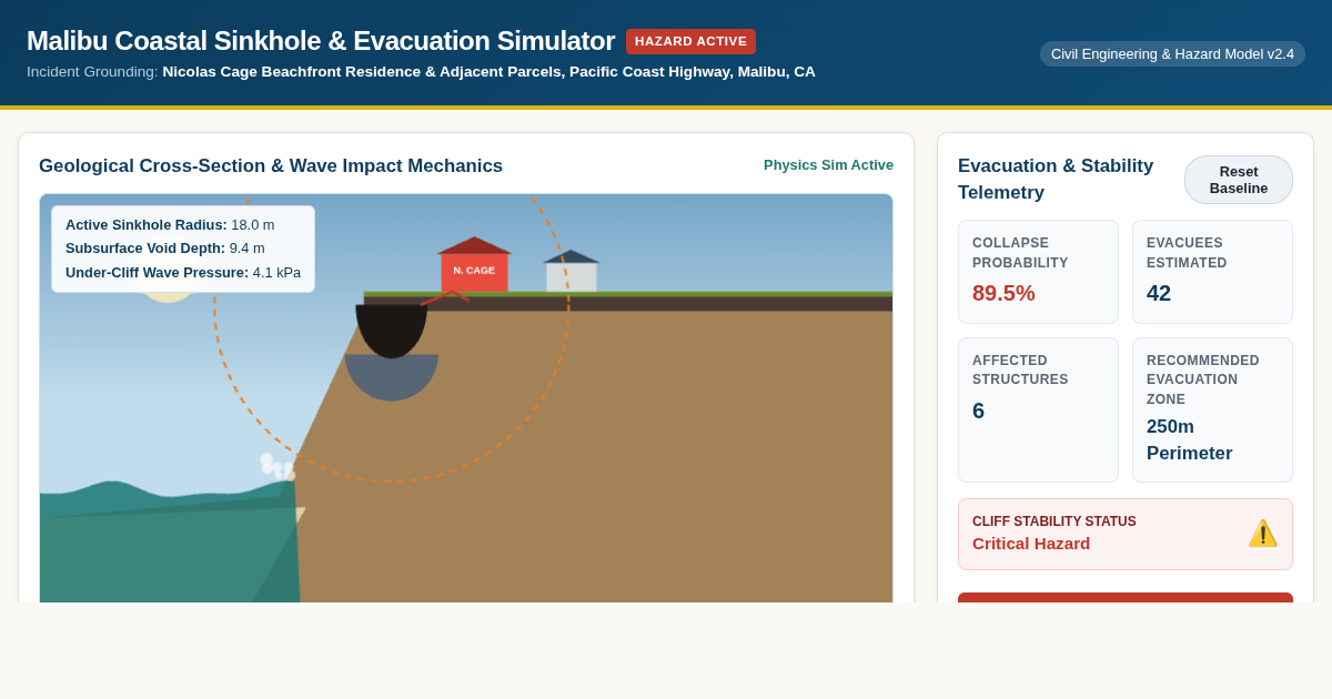 Malibu Coastal Sinkhole & Evacuation Simulator preview
