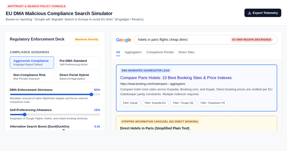 EU DMA Malicious Compliance Search Simulator preview