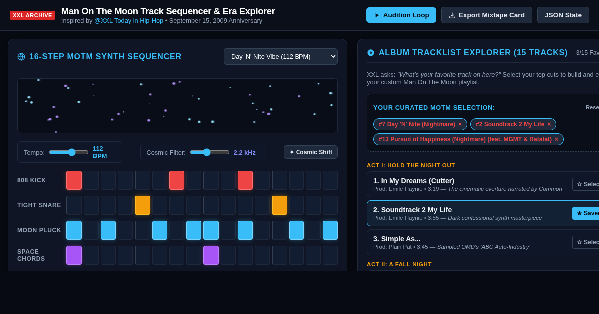 Man On The Moon Track Sequencer & Era Explorer preview