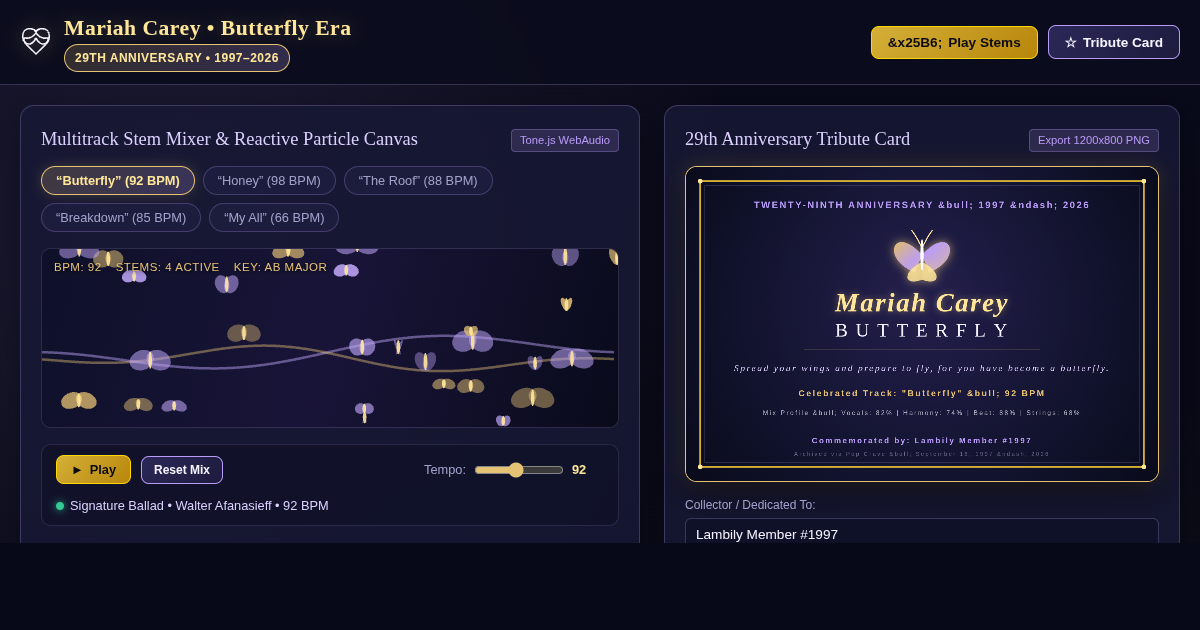 Mariah Carey Butterfly Era Timeline & Track Stem Composer preview