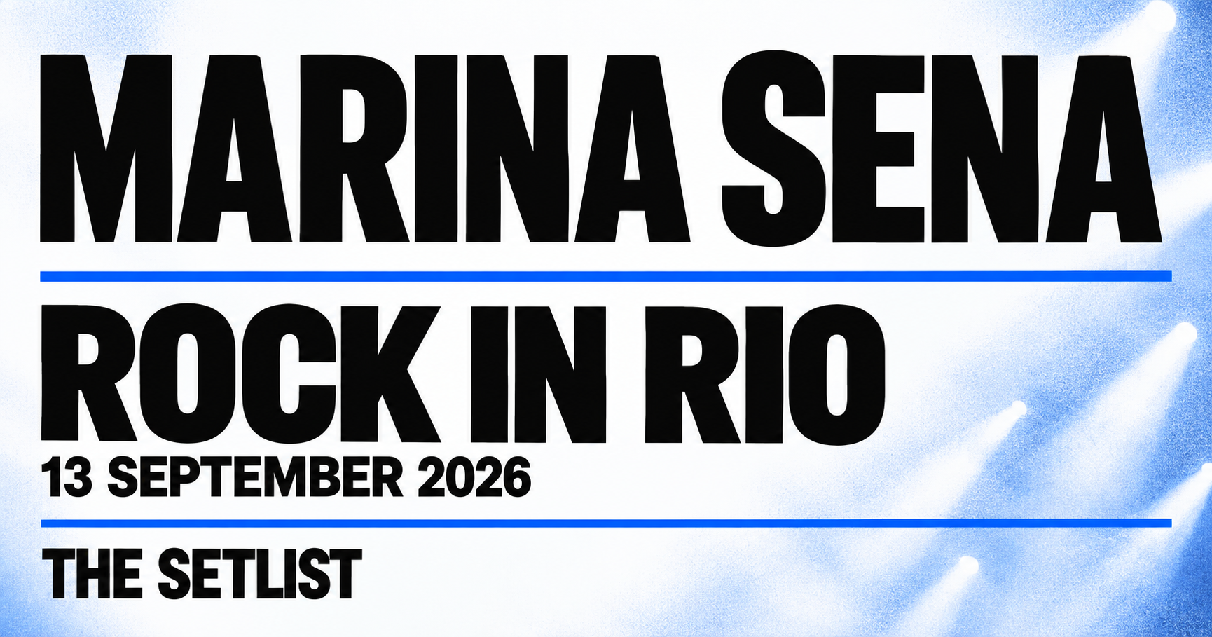 Marina Sena Setlist Sequencer: Parque Olímpico — Palco Sunset, Rio de Janeiro (Sept 13, 2026) preview
