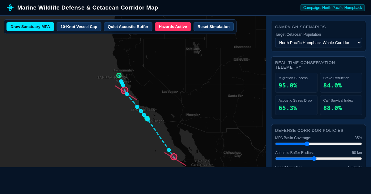 Marine Wildlife Defense & Cetacean Corridor Map preview