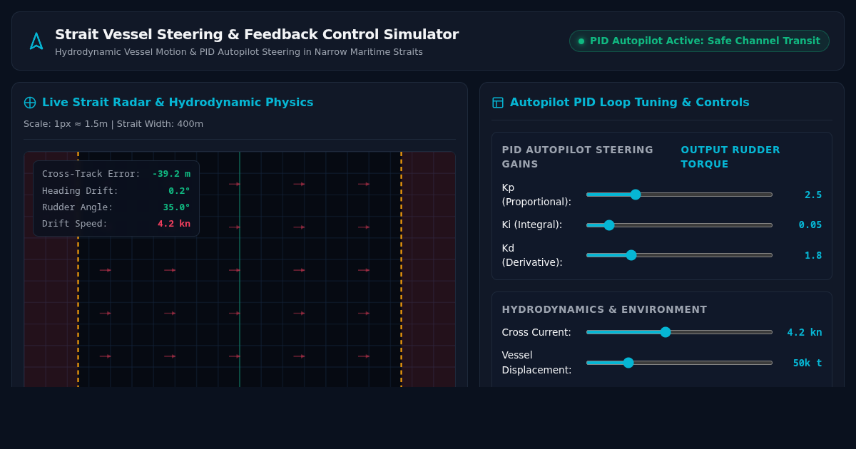 Strait Vessel Steering & Feedback Control Simulator preview