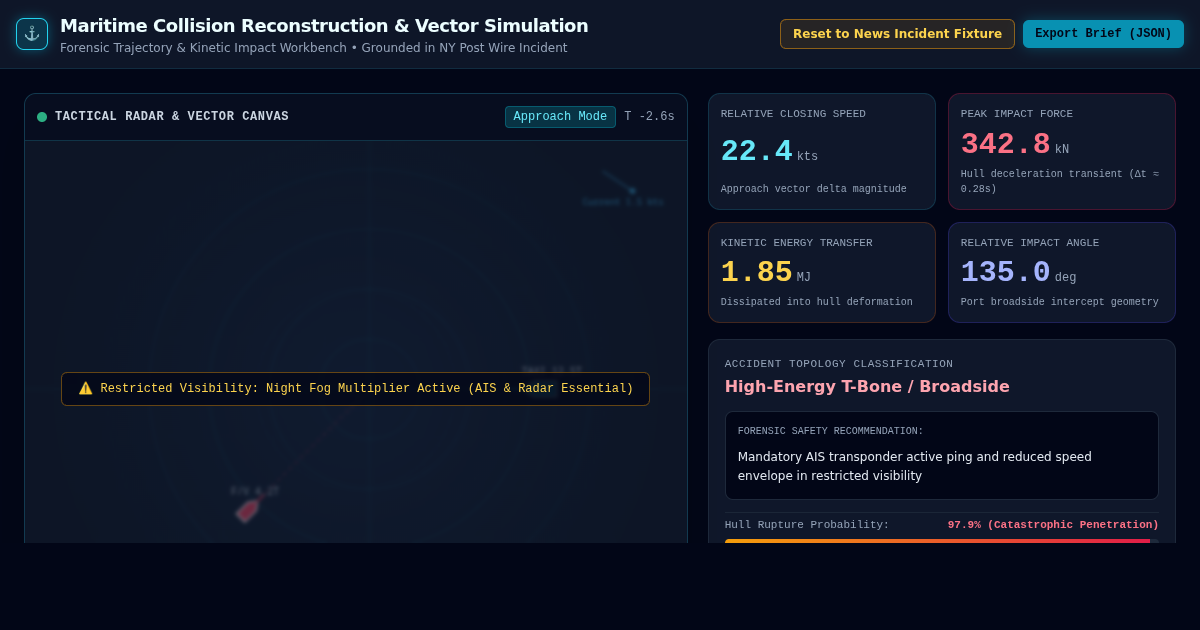 Maritime Collision Reconstruction & Vector Simulation Workbench preview
